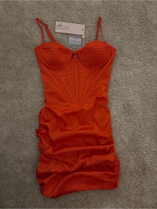 Oh Polly Dresses & Skirts - Oh Polly Bright Orange Structured Bust Mini Dress